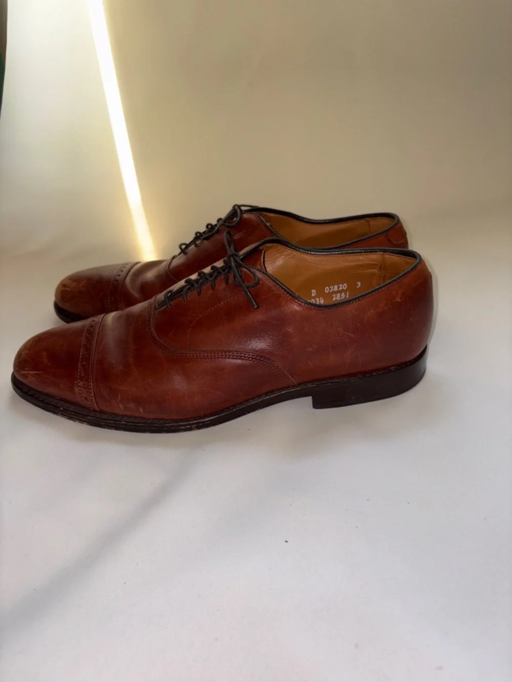 Allen Edmonds Men's Brown Leather Cap-Toe‎ Oxfords Size 10
